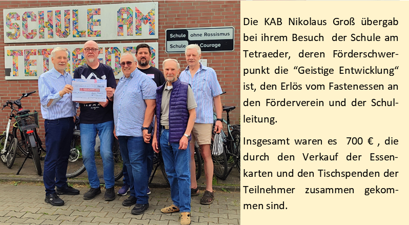 Spendenübergabe Schule Tetraeder 2026